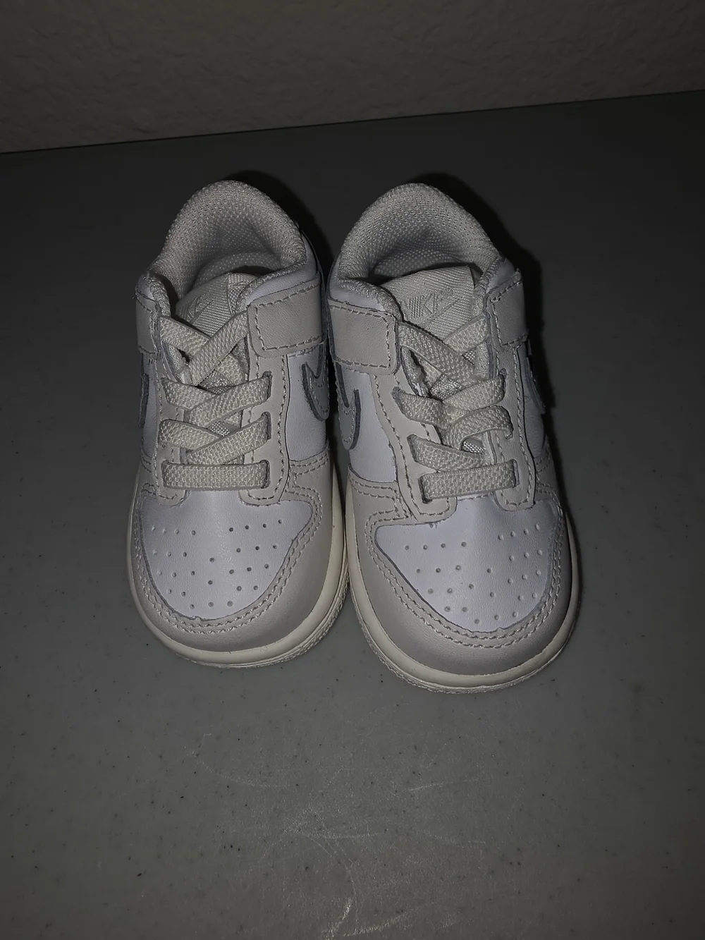 Kids White and Light Gray Athletic Sneakers - Classic Swoosh Style
